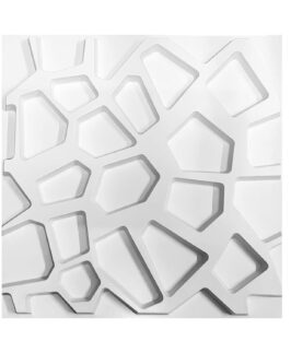 Prettify Decor Stone 3D Wall Panels for Living Room and Ceiling Decoration, PVC Embossed (19.7" x 19.7", White Color) (Pack of 12)