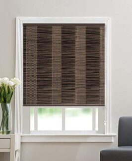 Prettify Decor Window Roller Blinds, Jute Fabric, Dark Brown, Size - 72"(W) X 36"(H)