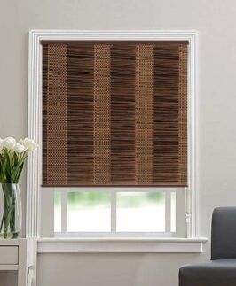 Prettify Decor Roller Blinds for Window - Jute Fabric, Golden Brown Color, Size - 36"(W) X 44"(H)