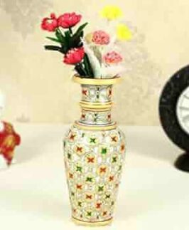 Elegance Bloom Marble Vases - Marble golden pot